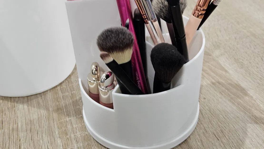 Giá đỡ cọ trang điểm có nắp và đế xoay - Image 3