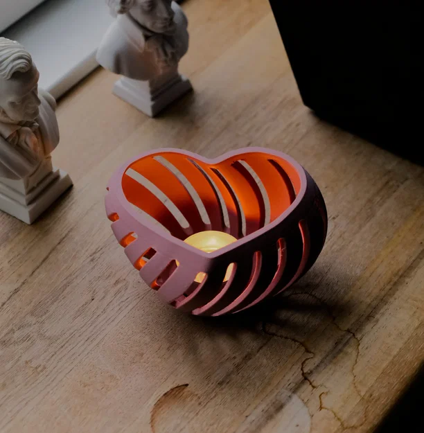 Đế nến tealight hình trái tim trang trí nội thất - Image 2