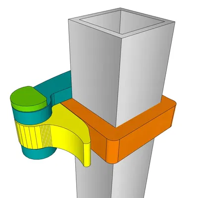 Kẹp ống vuông nhanh chóng tháo lắp mạnh mẽ cho ống 20x20 mm