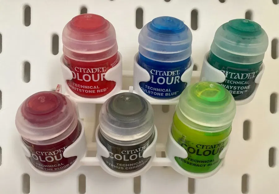 Giá đỡ chai sơn ngắn 32.6mm cho bảng ghim IKEA Skadis - Image 1