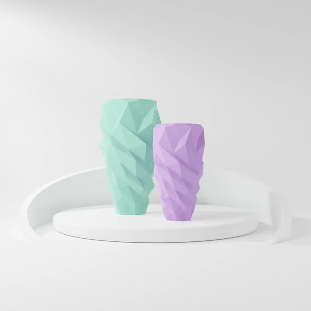 Bình hoa hiện đại thiết kế hình khối giống băng đá - Image 1