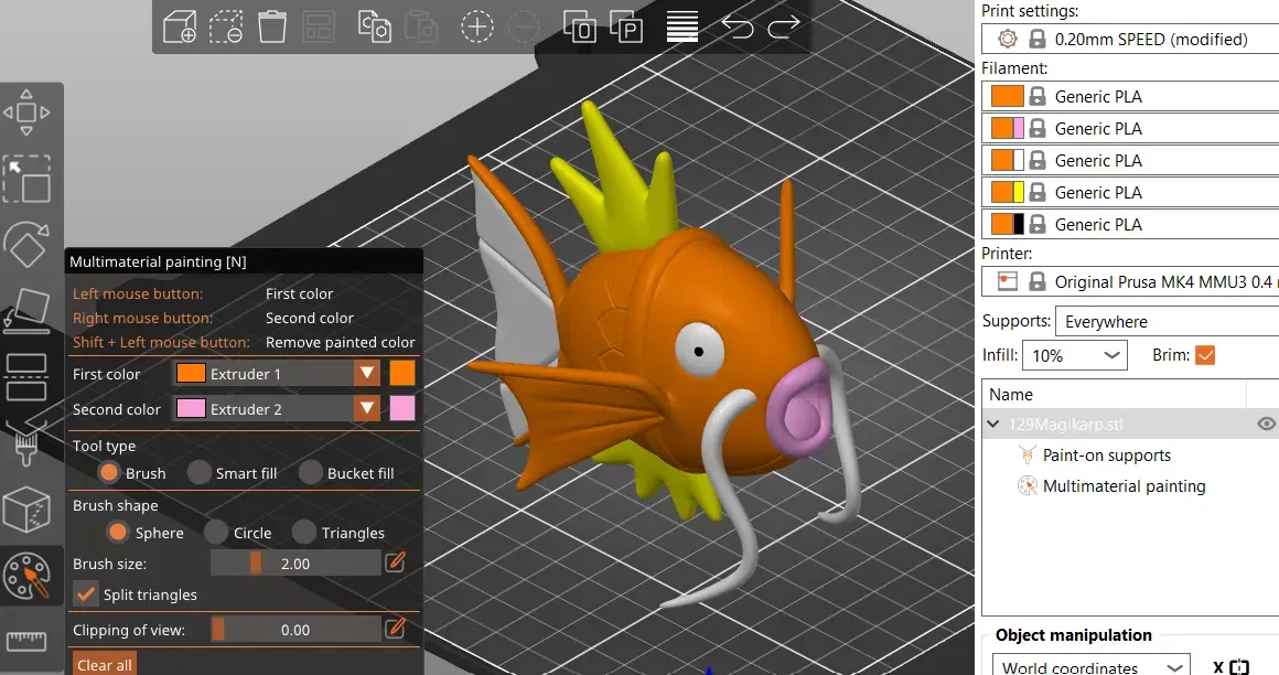 Mô hình Magikarp được sơn màu cho in 3D MMU - Image 2