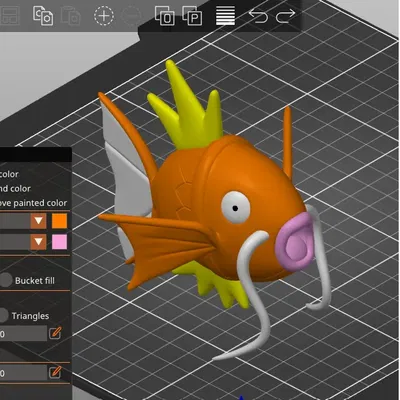 Mô hình Magikarp được sơn màu cho in 3D MMU