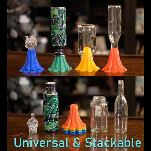 Giá đỡ khô chai, lọ, ly xếp chồng được in chế độ bình hoa - Image 1