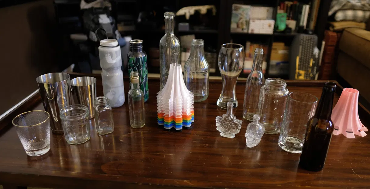 Giá đỡ khô chai, lọ, ly xếp chồng được in chế độ bình hoa - Image 4