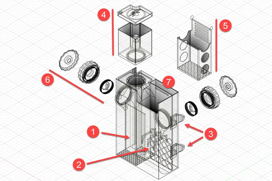 Bộ tách protein và tràn nước 2-trong-1 cho bể cá - Image 15