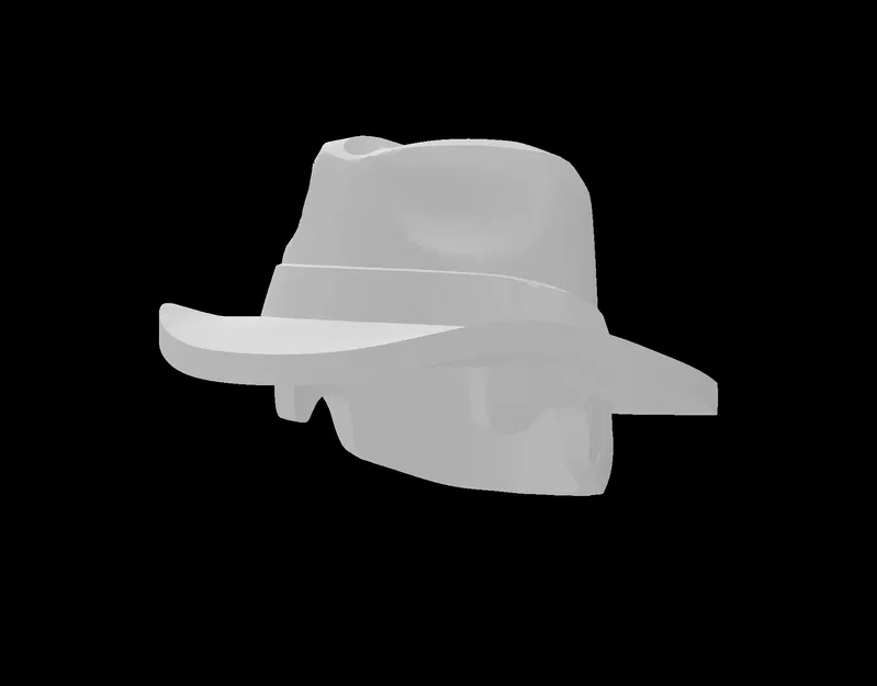 Mũ kết hợp tóc minifig Lego phong cách Fedora Outback với vành rộ... - Image 1