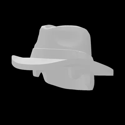 Mũ kết hợp tóc minifig Lego phong cách Fedora Outback với vành rộ...