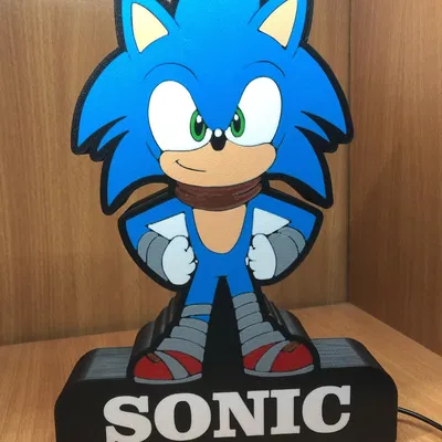 Đèn LED Lightbox Sonic với thiết kế nhân vật huyền thoại