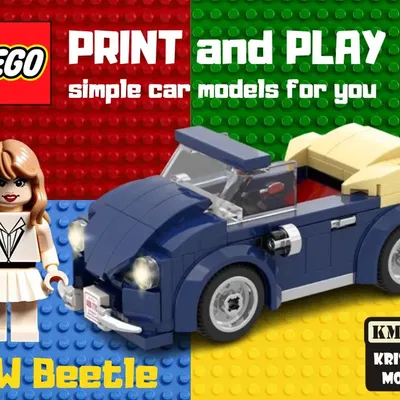 Mô hình xe hơi LEGO Volkswagen Beetle Cabrio in 3D