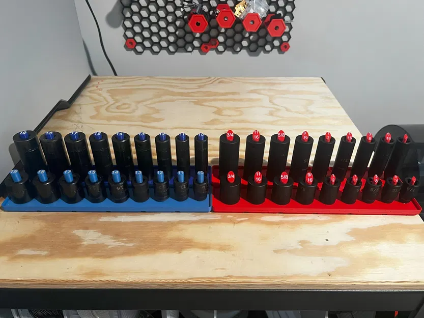 Giá đỡ socket Gridfinity Peg 3/8" cho cả Metric và SAE - Image 1