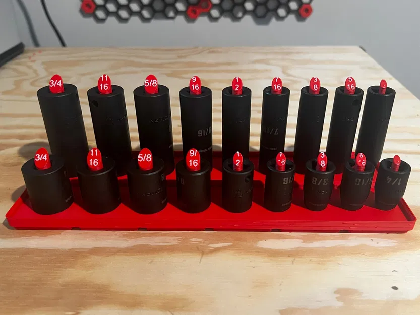 Giá đỡ socket Gridfinity Peg 3/8" cho cả Metric và SAE - Image 7