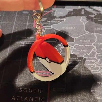 Móc khóa Pokeball xoay nhiều màu sắc in tại chỗ