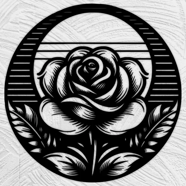 Hoa hồng trang trí nghệ thuật 2D - Image 1
