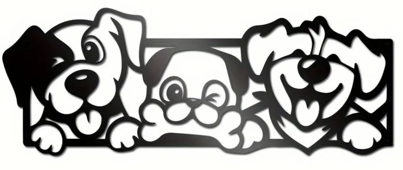 Tranh tường nghệ thuật chó con - Image 1