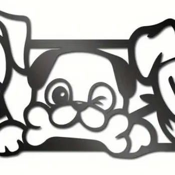 Tranh tường nghệ thuật chó con