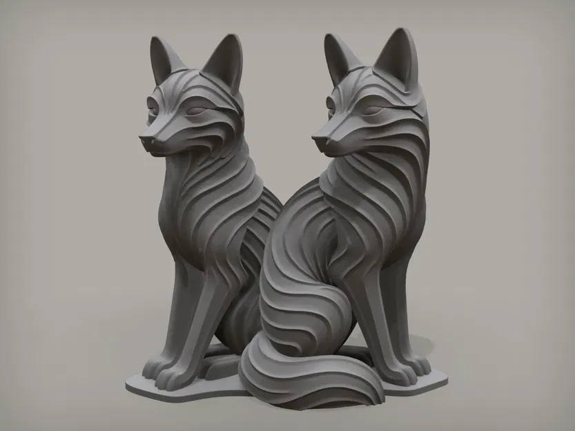 Tượng đôi cáo nghệ thuật độc đáo - Image 1