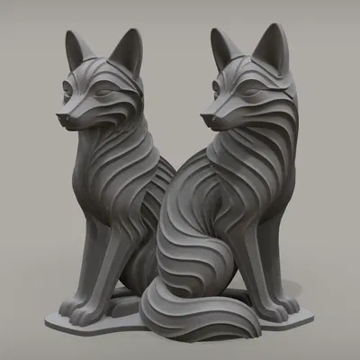 Tượng đôi cáo nghệ thuật độc đáo