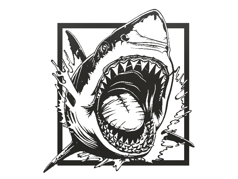 Cuộc tấn công của cá mập trong mô hình nghệ thuật treo tường - Image 2