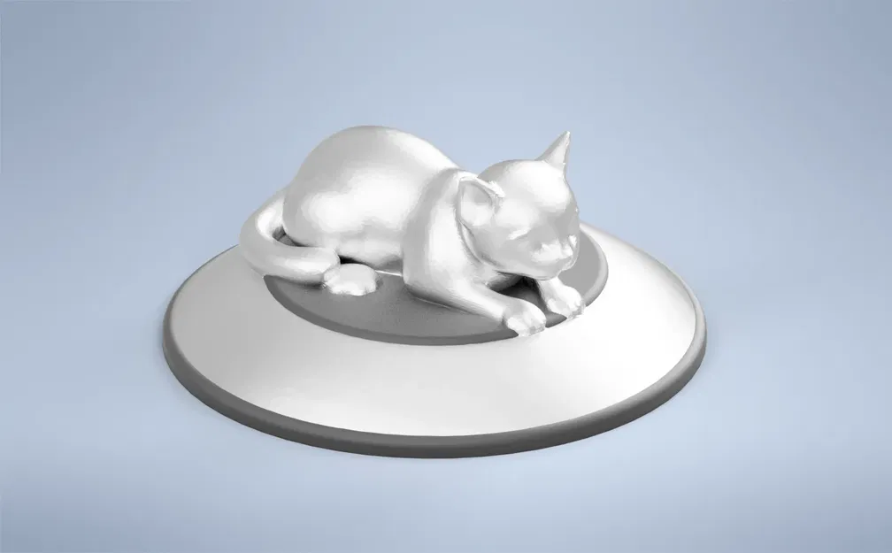 Mèo dễ thương cuộn tròn trong tư thế thư giãn - Image 1