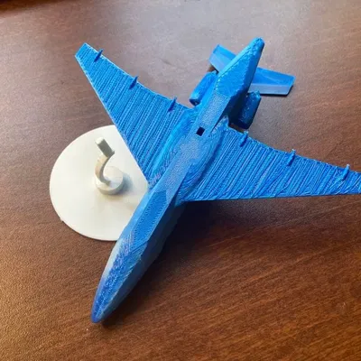 Máy bay riêng phong cách low poly với giá đỡ