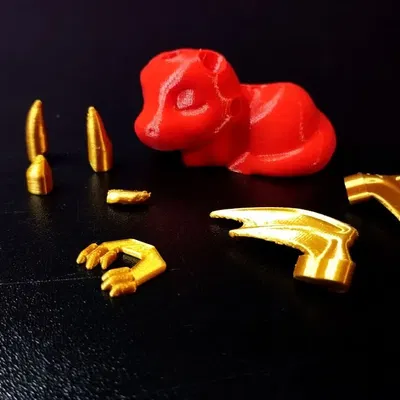 Rồng con dễ thương đang ngủ với hai màu sắc