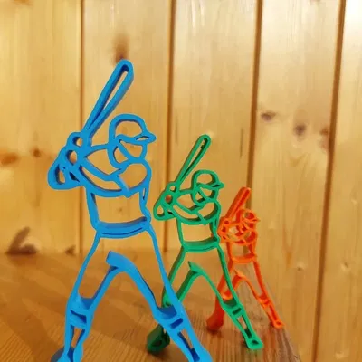 Hình nhân chơi bóng chày tối giản