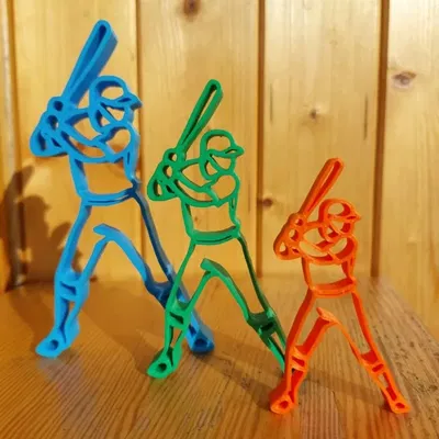 Hình nhân chơi bóng chày tối giản