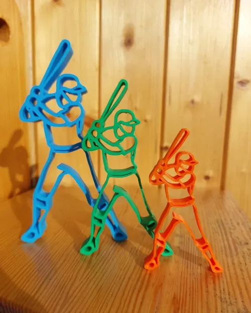 Hình nhân chơi bóng chày tối giản - Image 3