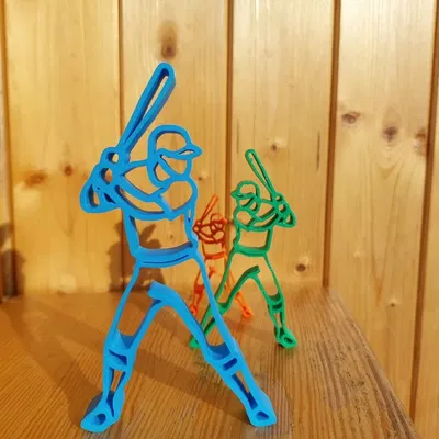 Hình nhân chơi bóng chày tối giản