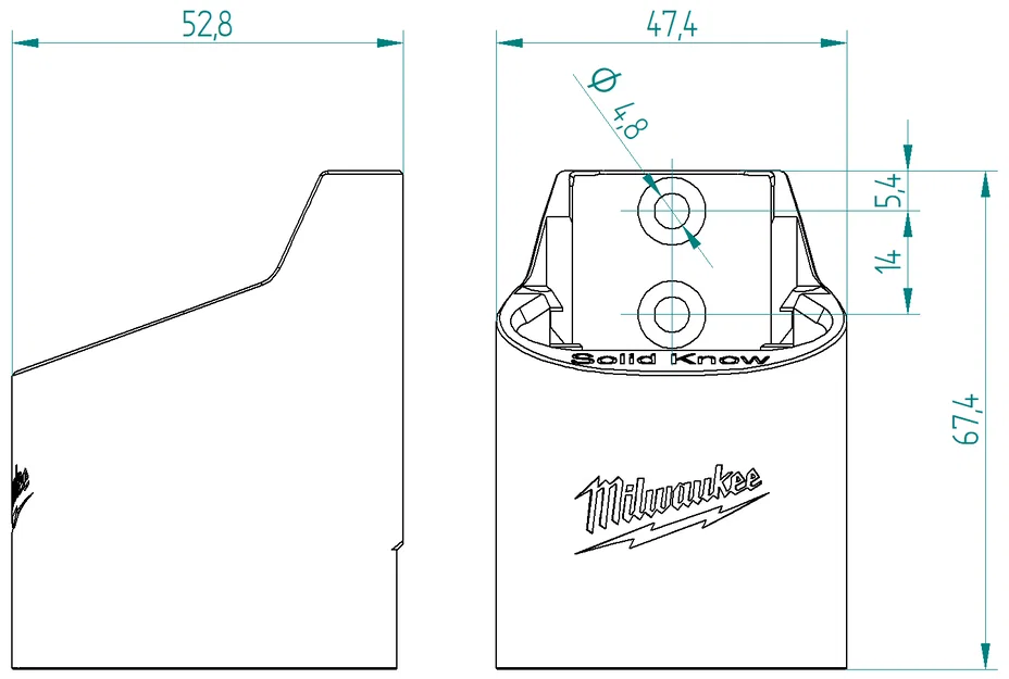 Giá đỡ pin dài Milwaukee 12V 2.0Ah - Image 2