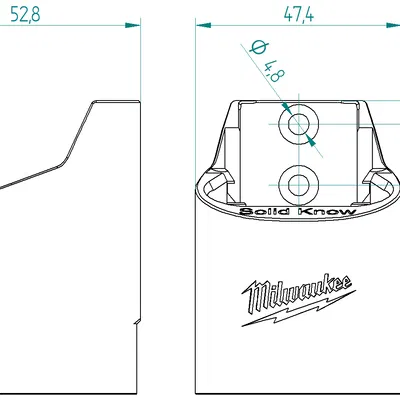 Giá đỡ pin dài Milwaukee 12V 2.0Ah