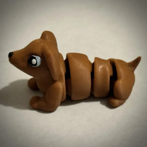 Chó Dachshund đồ chơi có khớp linh hoạt in sẵn - Image 1