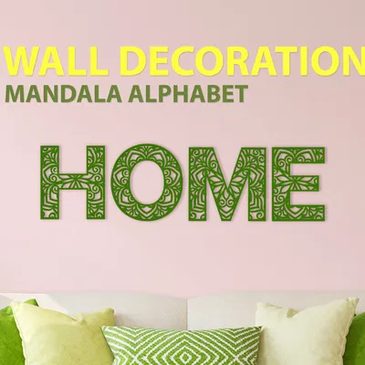 Trang trí tường chữ cái Mandala nghệ thuật