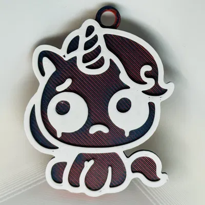 Móc khóa kỳ lân buồn bã dễ thương