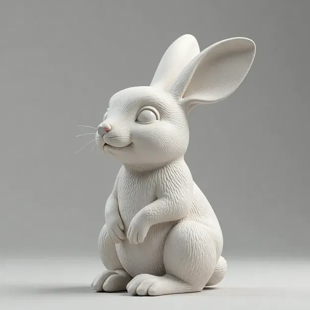Thỏ dễ thương in 3D với tai in chậm hơn - Image 1