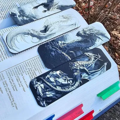 Bộ 4 bookmark rồng kỳ fantasy cho sách yêu thích