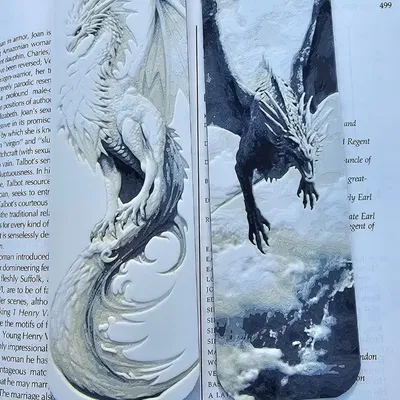 Bộ 4 bookmark rồng kỳ fantasy cho sách yêu thích