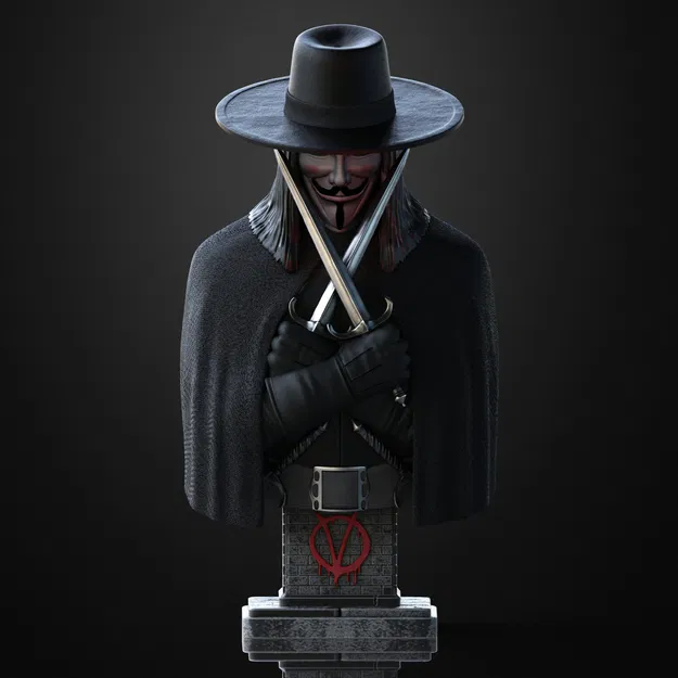 Tượng bán thân nhân vật V trong phim V for Vendetta - Image 1