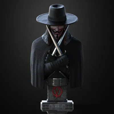 Tượng bán thân nhân vật V trong phim V for Vendetta