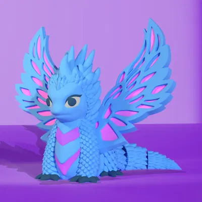 Rồng dễ thương có cánh linh hoạt và khớp nối