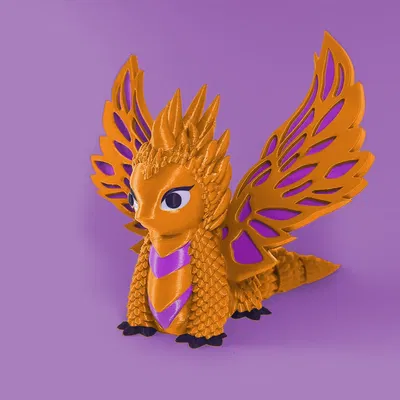 Rồng dễ thương có cánh linh hoạt và khớp nối