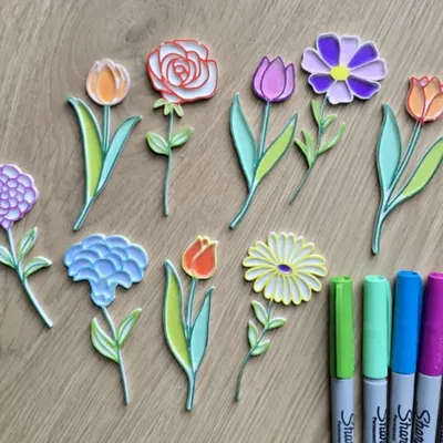 Bộ quà tặng tô màu hoa dễ thương cho Ngày của Mẹ