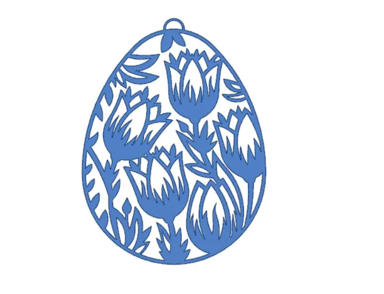 Phụ kiện trang trí Phục Sinh hình quả trứng với hoa tulip - Image 1