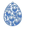 Phụ kiện trang trí Phục Sinh hình quả trứng với hoa tulip - Thumbnail 1