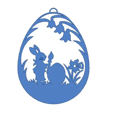 Thỏ Phục Sinh cầm cọ vẽ