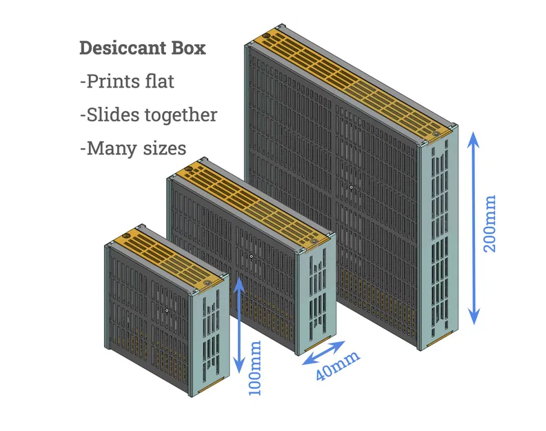Hộp chứa chất hút ẩm hình chữ nhật cao lớn với phễu - Image 1