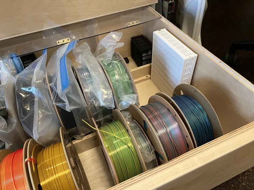 Hộp chứa chất hút ẩm hình chữ nhật cao lớn với phễu - Image 4