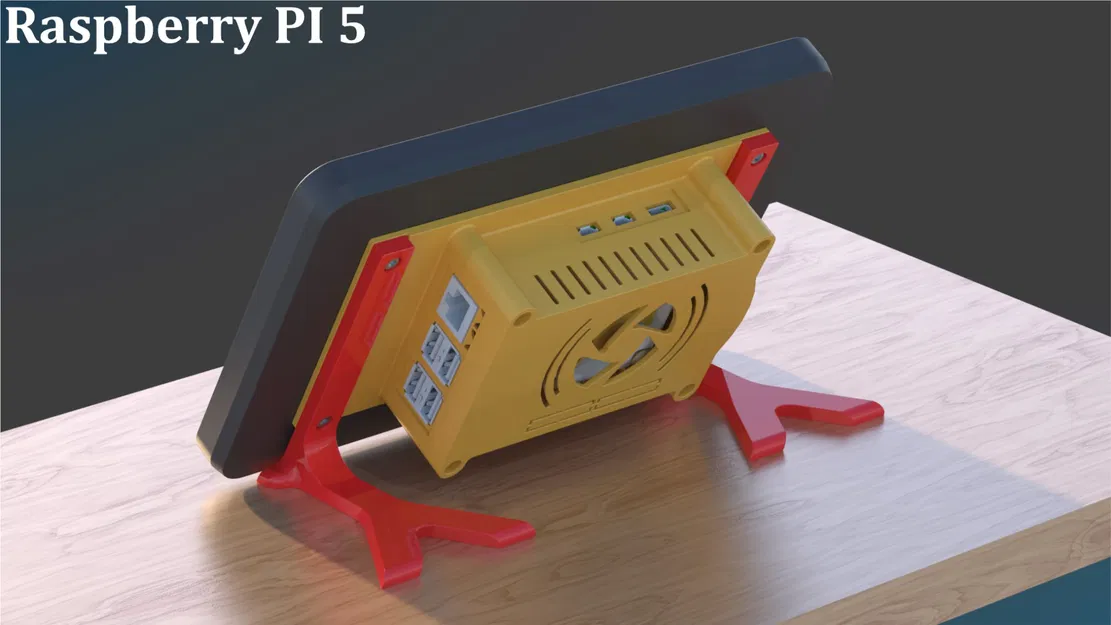 Vỏ cho màn hình cảm ứng Raspberry Pi 2 với giá đỡ điều chỉnh - Image 3