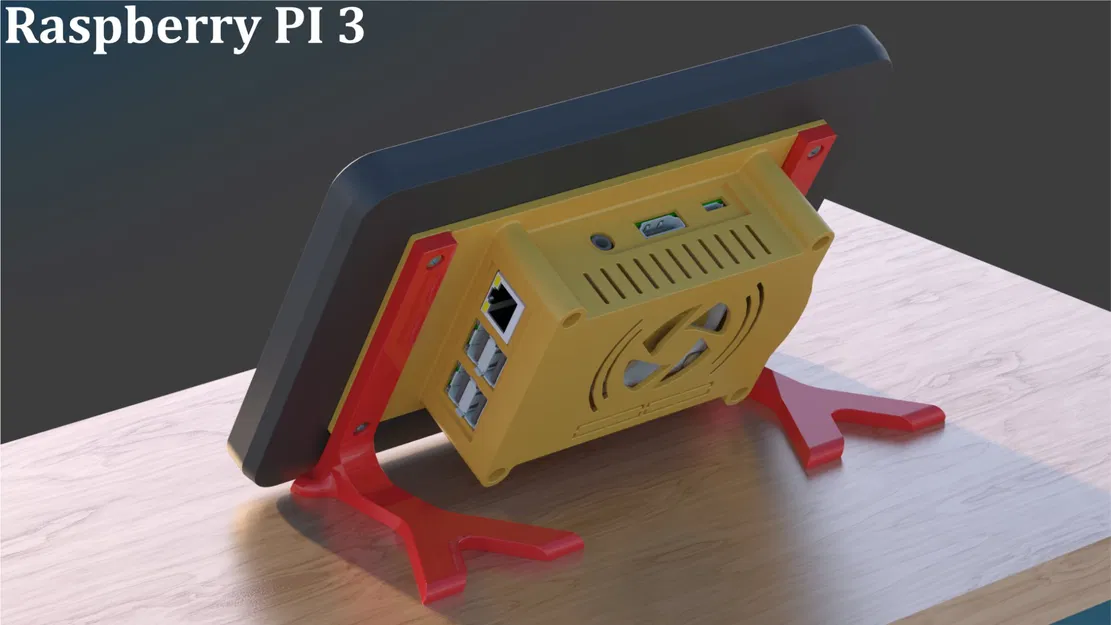 Vỏ cho màn hình cảm ứng Raspberry Pi 2 với giá đỡ điều chỉnh - Image 9